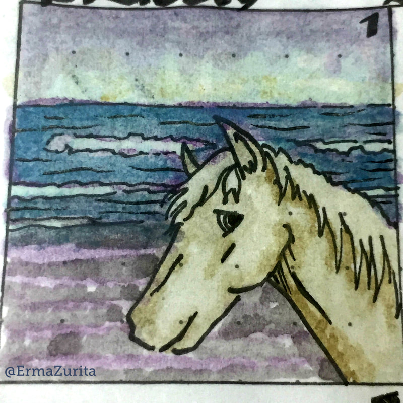 2018-06-01 Erma Zurita doodle Poseidon's horses